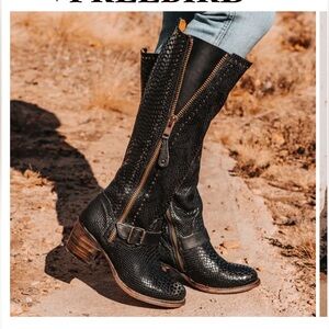 Freebird Black Leather Carson Boot.  Size 9
